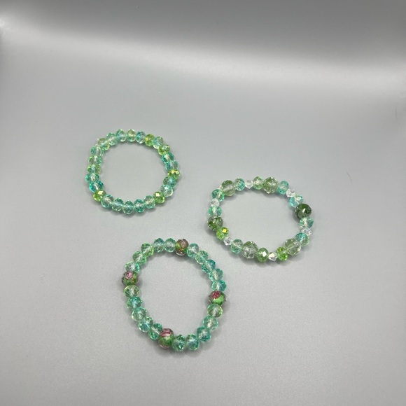 ๐ Green Beaded Bracelet Set - HANDMADE #274 - Picture 2 of 2